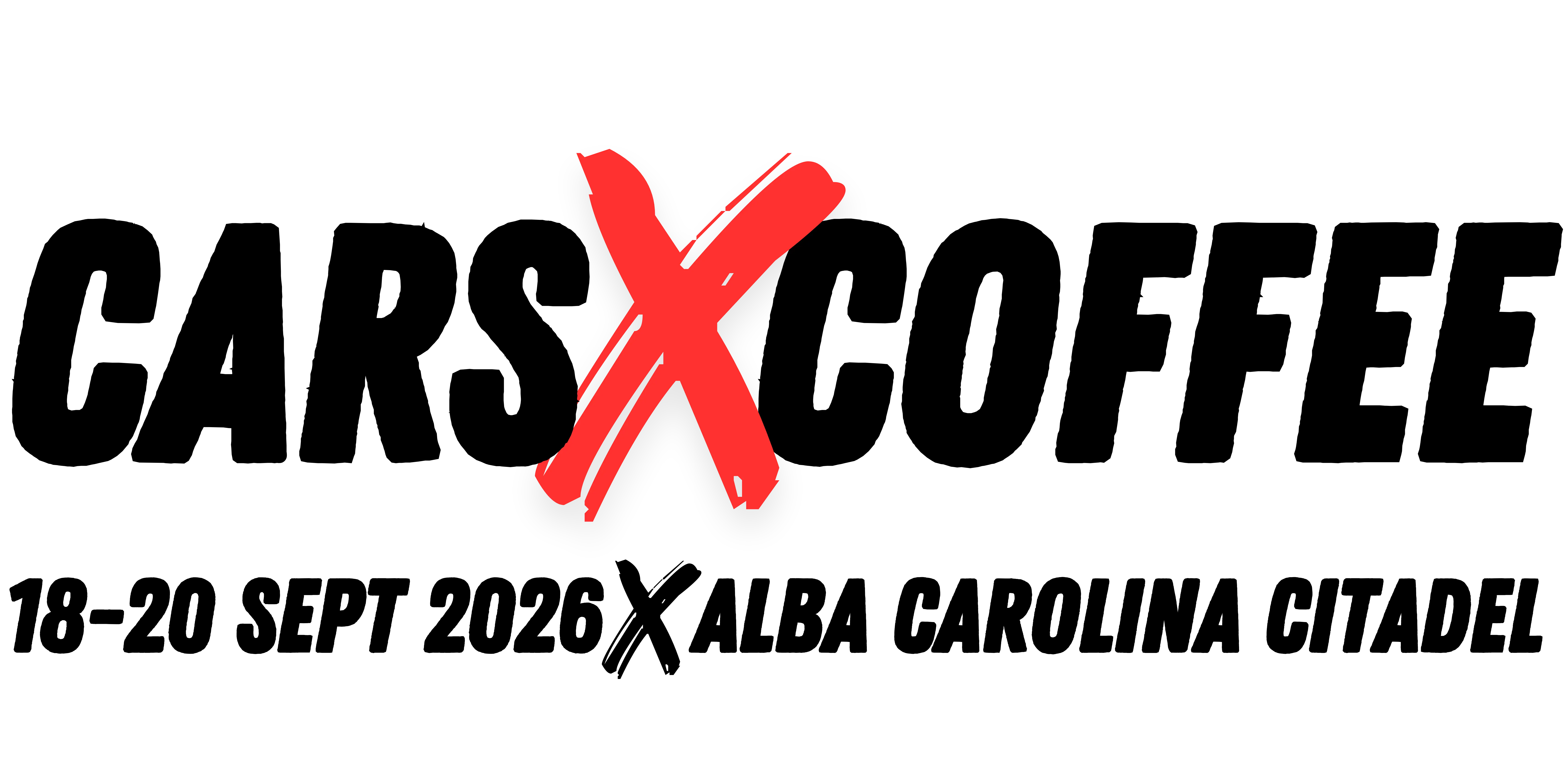 large horizontal logo of cars x coffee alba