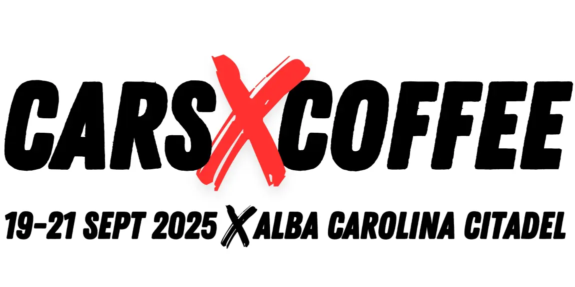 large horizontal logo of cars x coffee alba